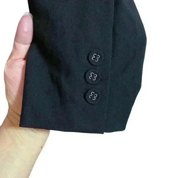 Danielle Bernstein Blazer Women’s Medium Black Cropped Open Front NWT - Picture 4 of 8